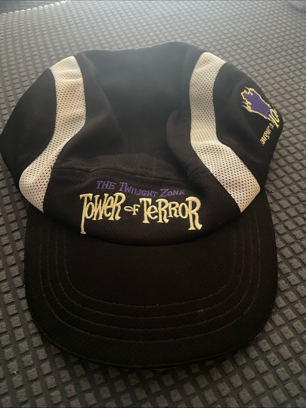 Disney Tower of Terror Black Hat with White Panels and Purple Accent